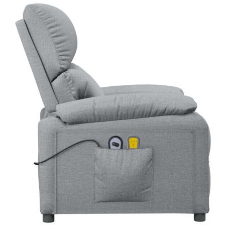 Stand Up Massage Recliner Chair Light Grey Fabric