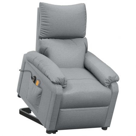 Stand Up Massage Recliner Chair Light Grey Fabric