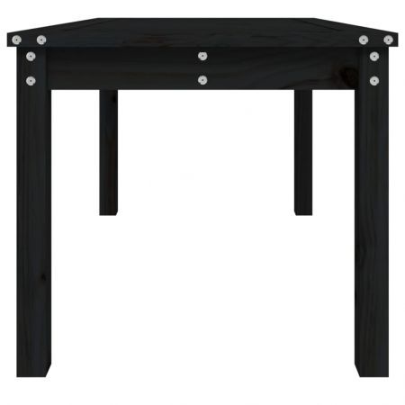 Garden Table Black 82.5x50.5x45 cm Solid Wood Pine