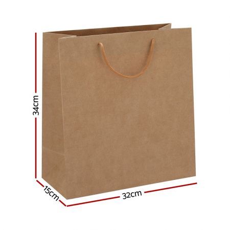 100pcs Bulk Kraft Paper Bags Pack Brown Shopping Retail Gift Bags Reusable Brown