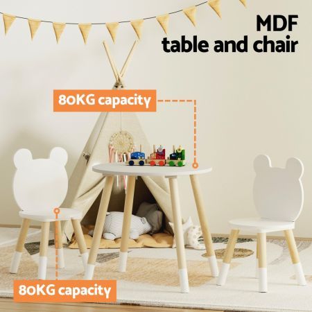 Keezi 3 Piece Kids Table and Chairs Set Activity Playing Study Children Desk