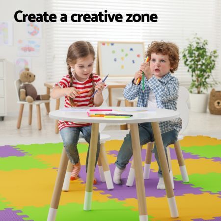 Keezi 3 Piece Kids Table and Chairs Set Activity Playing Study Children Desk