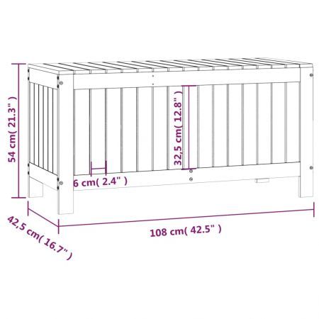 Garden Storage Box Black 108x42.5x54 cm Solid Wood Pine