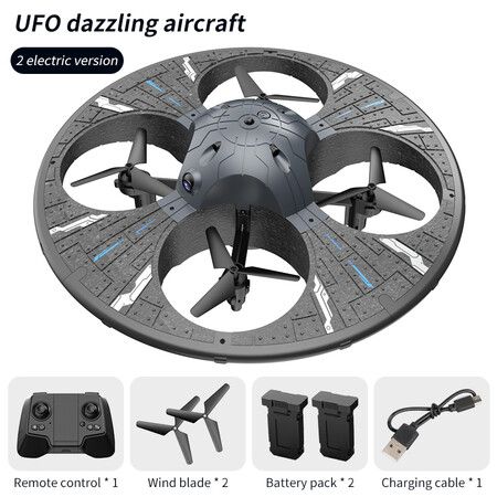 Black HD Aerial Photography Drone Light Switching UFO Foam Remote Control Aircraft Intelligent Obstacle Avoidance And Anti Collision Quadcopter