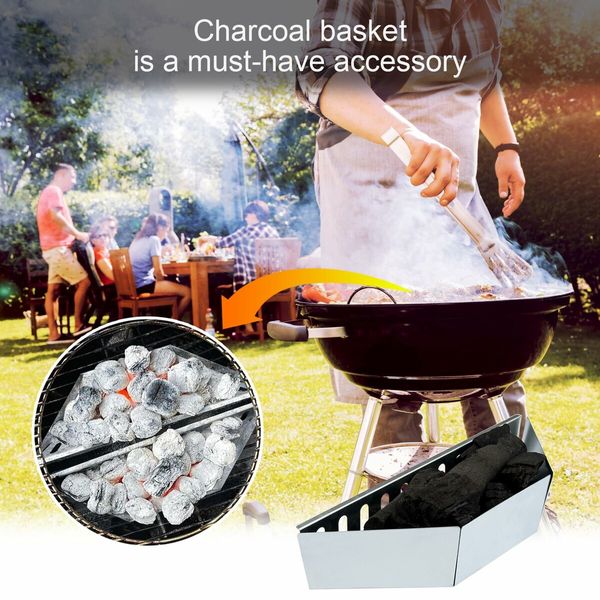 Charcoal Basket Set of 2 BBQ Charcoal Grill Basket Holders Grilling Accessories Replacement for Weber 22" Charcoal Basket Holders