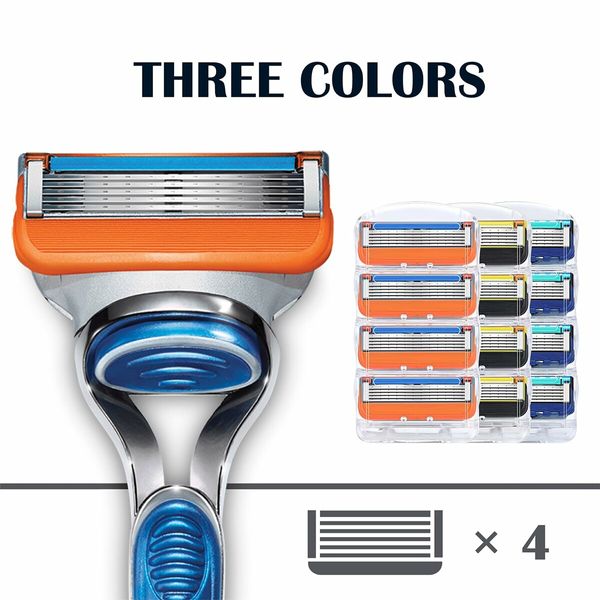 12pcs Razor Blade Shaving Razor Blade Refills for Gillette Fusion 5,Orange New Version