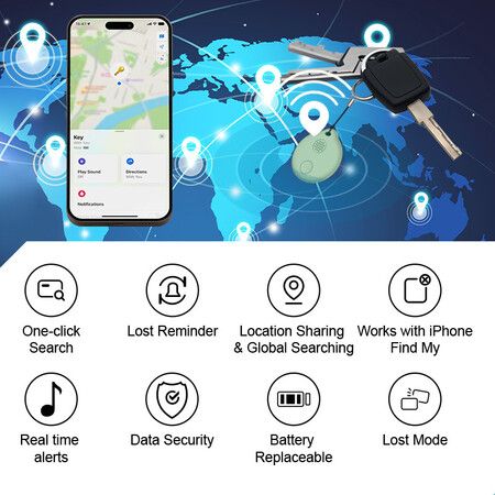 Portable GPS Tracking, Smart Anti Loss Device, GPS Smart Finders Tracker Device for Kids Pets Black