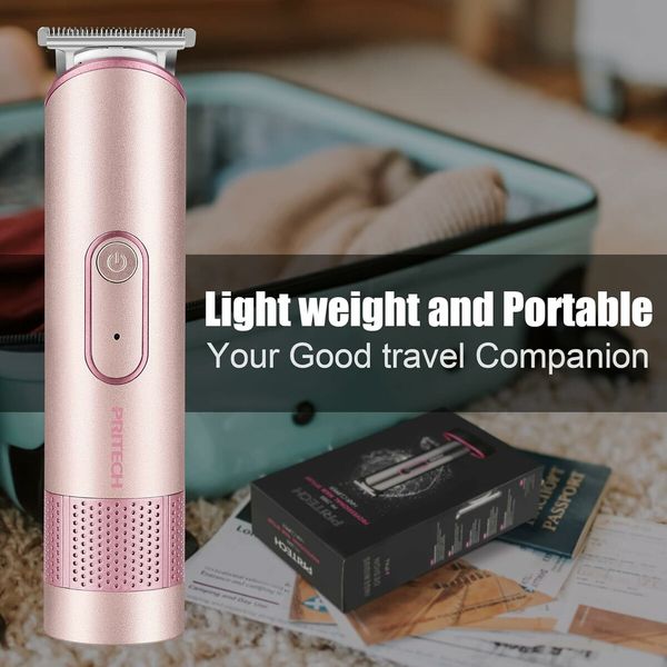 (Rose Gold)Hair Trimmer for Women,Waterproof Trimmer for Wet & Dry Use,Rechargeable Hair Trimmer,Electric Razor&Shaver with Standing Recharge Dock