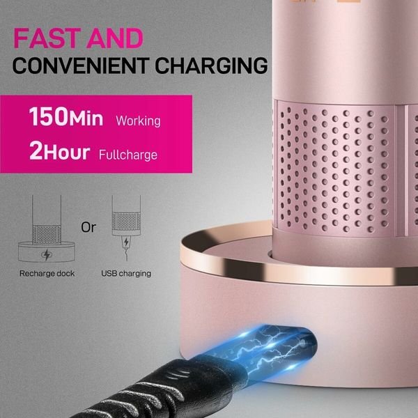 (Rose Gold)Hair Trimmer for Women,Waterproof Trimmer for Wet & Dry Use,Rechargeable Hair Trimmer,Electric Razor&Shaver with Standing Recharge Dock