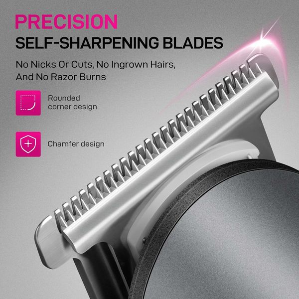 (Gray)Hair Trimmer for Women,Waterproof Bikini Trimmer for Wet & Dry Use,Rechargeable Hair Trimmer,Electric Razor&Shaver with Standing Recharge Dock