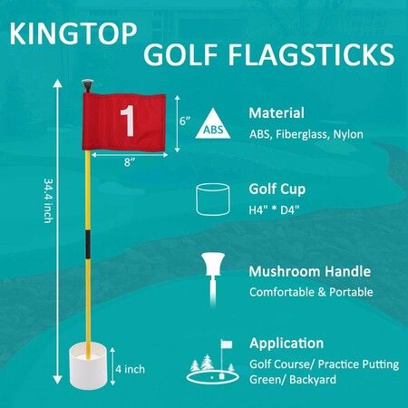 Golf Flagstick Mini,Putting Green Flag for Yard,All 3 Feet,Double-Sided Numbered Golf Flags,Golf Pin Flag Hole Cup Set,Portable 2-Section Design,Gifts Idea (#1 #2 #3 #4)