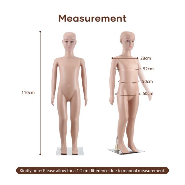 Child Mannequin 110cm Dress Form Display Showcase Clothing Model Manikin Dressmaking Dummy Adjustable