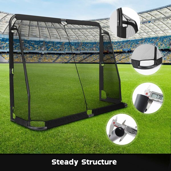 Soccer Football Net Set Metal Frame Goal Aluminium Backyard Game Training Practice Kids Adults Sports Equipment 2.2x1.7m