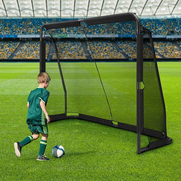 Soccer Football Net Set Metal Frame Goal Aluminium Backyard Game Training Practice Kids Adults Sports Equipment 2.2x1.7m