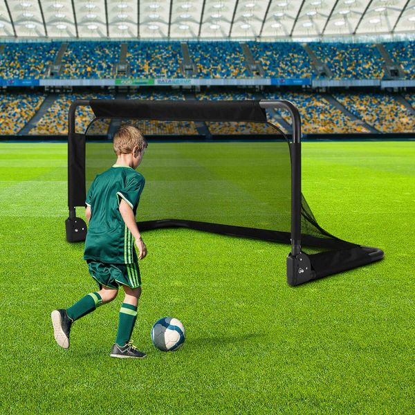 Soccer Football Net Set Metal Frame Goal Portable Aluminium Backyard Game Training Practice 90x65cm