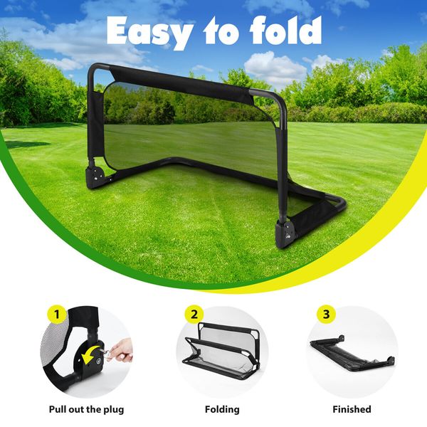 Soccer Football Net Set Metal Frame Goal Portable Aluminium Backyard Game Training Practice 90x65cm