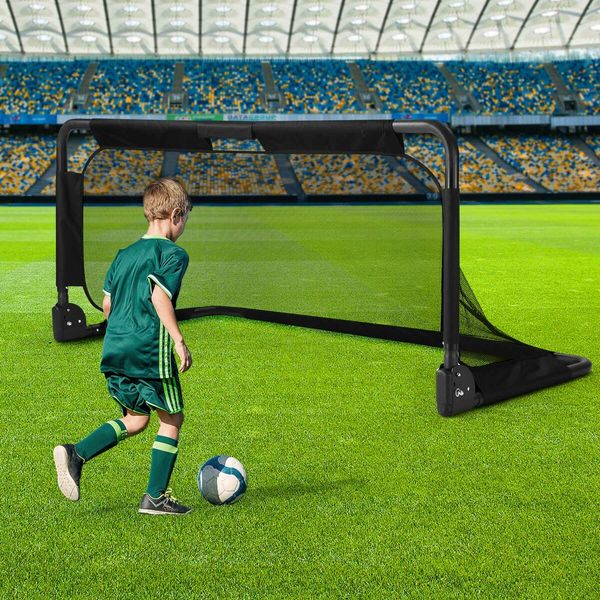 Soccer Football Net Set Metal Frame Goal Portable Aluminium Backyard Game Training Practice 150x65cm