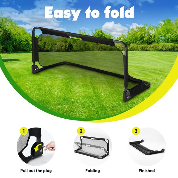 Soccer Football Net Set Metal Frame Goal Portable Aluminium Backyard Game Training Practice 150x65cm