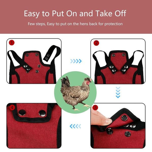 1pc Chicken Saddles Birds Chicken Dress with Adjustable Strap Male Hen Saddle Birds Back Sides Protector for Chicken Birds Color Red