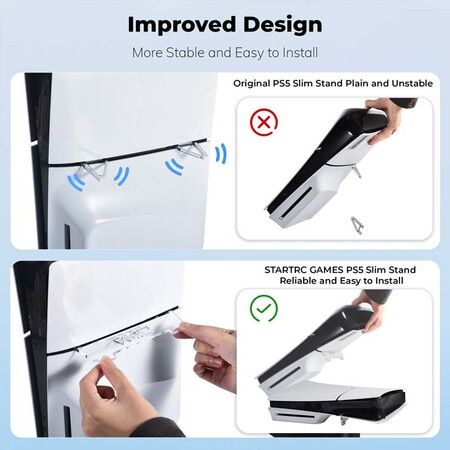 For Ps5 Slim Transparent Acrylic Stand Host Horizontal Desktop Placement Bracket