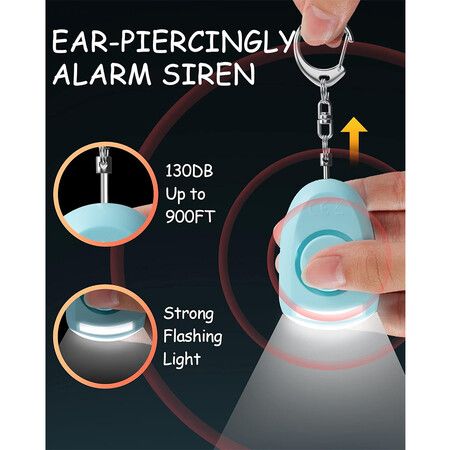 Rechargeable Personal Alarm for Women, Personal Safety Alarm for Students, Joggers, Night Workers, Elders, Kids (Black)