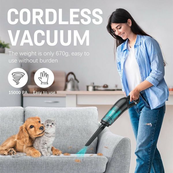 Handheld Vacuum Cordless Car Cleaner 10000pa Strong Brushless Motor Portable Rechargeable Car Vacuum with Multi-Surface Cleaning Accessories