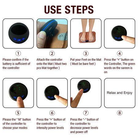 3D EMS Foot Massager Pad Calf Foot Automatic Mat Relaxes Muscles USB Charging