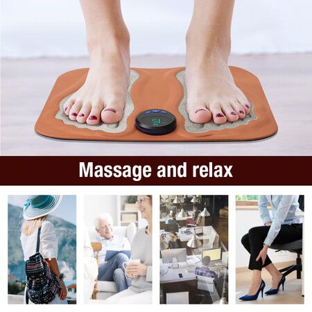 3D EMS Foot Massager Pad Calf Foot Automatic Mat Relaxes Muscles USB Charging