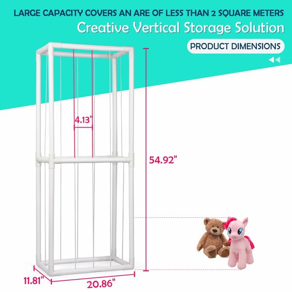 Stuffed Animal Zoo Storage Stuffed Animal Holder PVC Plush Storage Organizer Shelf with Elastic Band for Birthday Gift for Nursery Play Room Bedroom