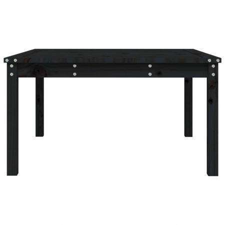 Garden Table Black 82.5x82.5x45 cm Solid Wood Pine