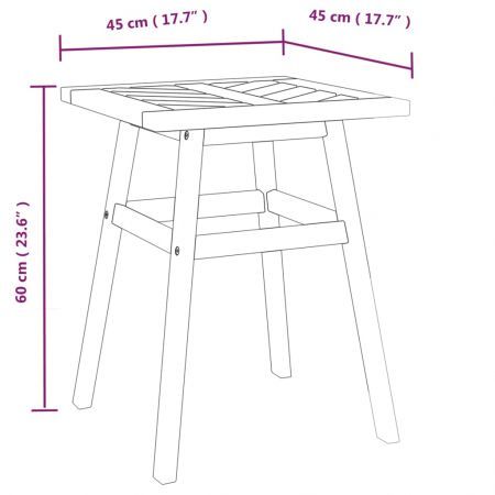 Side Table 45x45x60 cm Solid Wood Acacia