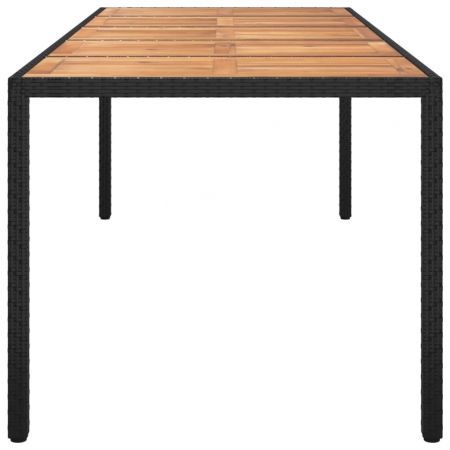 Garden Table Black 250x100x75 cm Poly Rattan