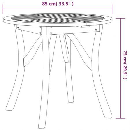 Garden Table Ø 85 cm Solid Wood Acacia