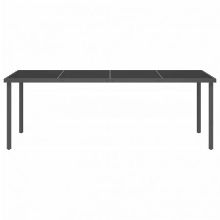 Outdoor Dining Table Anthracite 220x90x75 cm Steel and Glass