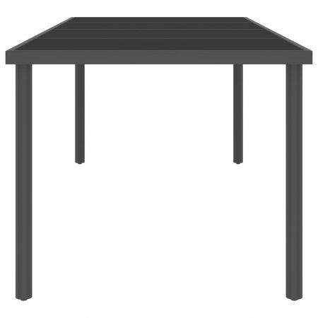 Outdoor Dining Table Anthracite 220x90x75 cm Steel and Glass