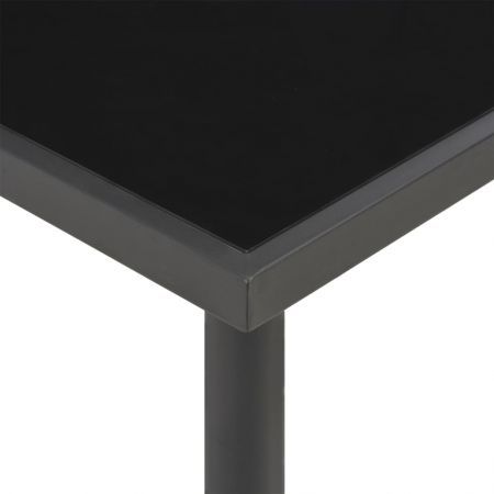 Outdoor Dining Table Anthracite 220x90x75 cm Steel and Glass