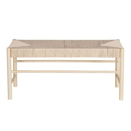 Artiss Dining Bench Paper Rope Seat Wooden Chair 100cm