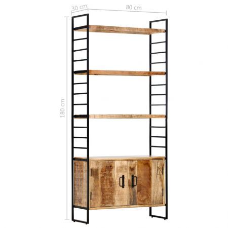 4-Tier Bookcase 80x30x180 cm Rough Mango Wood