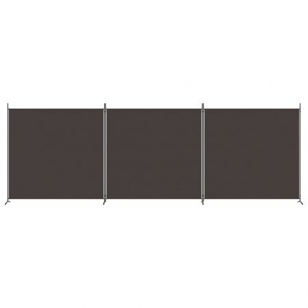 3-Panel Room Divider Brown 525x180 cm Fabric