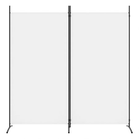 2-Panel Room Divider White 175x180 cm Fabric