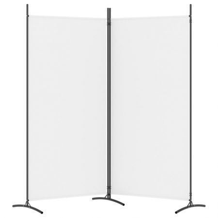 2-Panel Room Divider White 175x180 cm Fabric