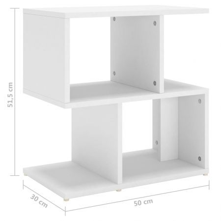 Bedside Cabinet White 50x30x51.5 cm Engineered Wood