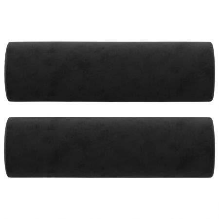 2-Seater Sofa with Throw Pillows Black 120 cm Velvet