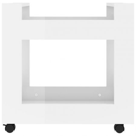 Desk Trolley High Gloss White 60x45x60 cm Engineered Wood