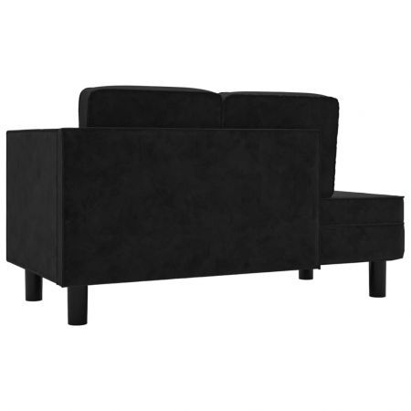 Chaise Lounge with Cushions and Bolster Black Velvet