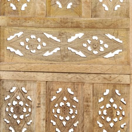 Hand Carved 5-Panel Room Divider 200x165 cm Solid Mango Wood