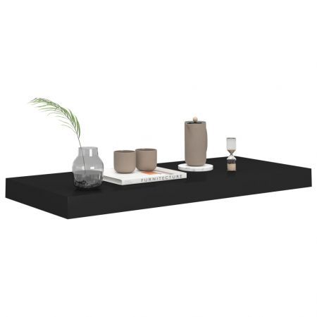 Floating Wall Shelf Black 60x23.5x3.8 cm MDF