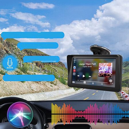 Wireless Apple Car Play Portable Car Screen, 7 Inch HD IPS Touchscreen Car Radio Receiver, Car Stereo with Android Auto