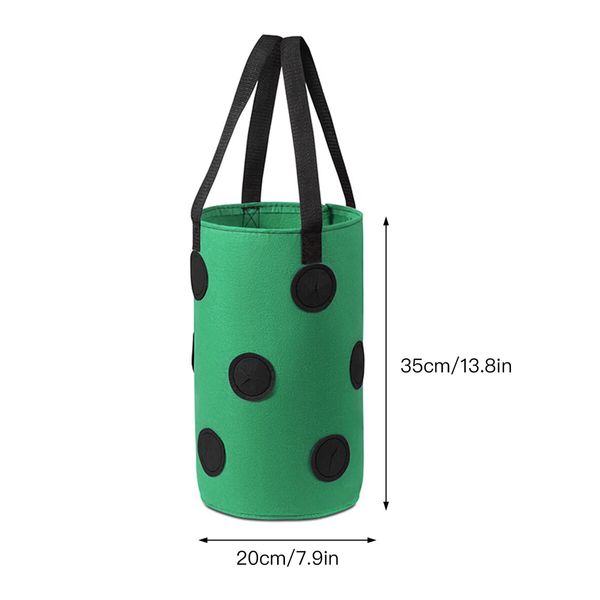 Garden Hanging Strawberry Planting Grow Bag,Upside Down Vegetable Planter with 12 Grow Holes Handle,For Tomato Chili Strawberry Fruit House Garden