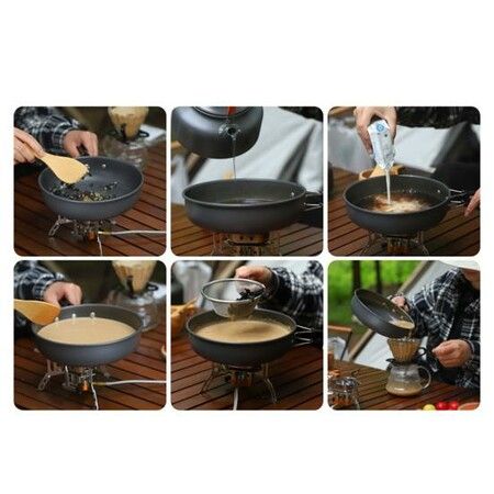 Camping Cooking Set, Non-Stick Lightweight Camping Pots and Pans Set  Outdoor Cooking & Picnic